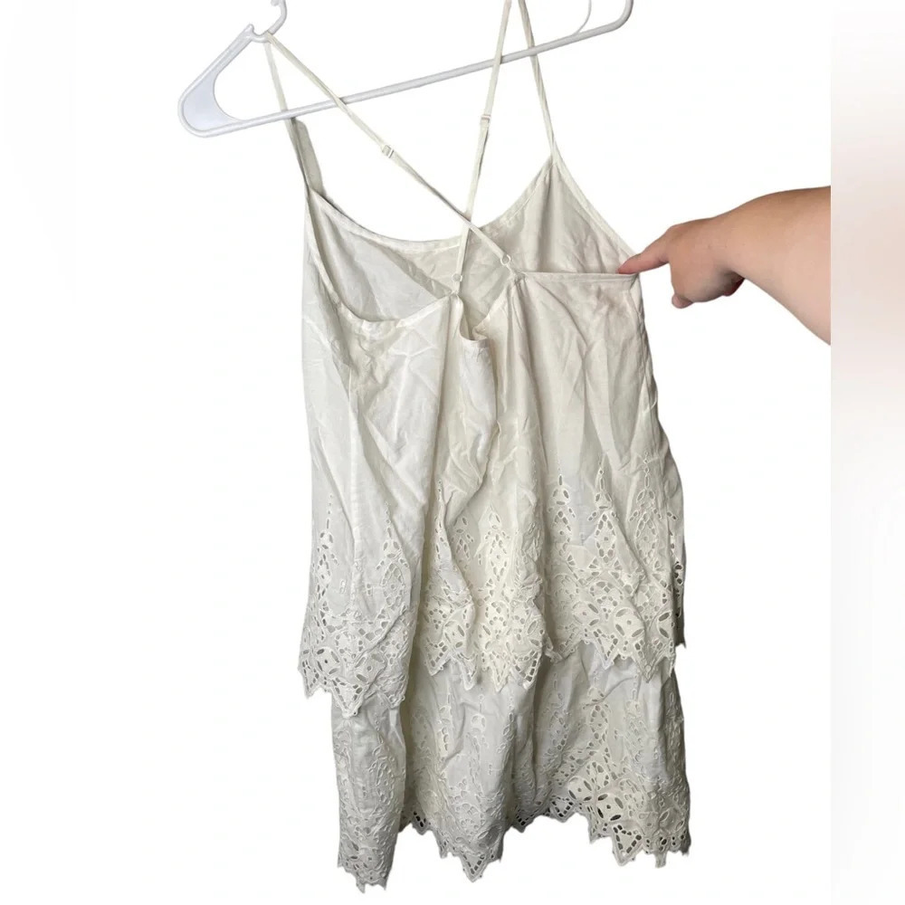 Susana Monaco Revolve Yumiko Eyelet Mini Dress in Sugar White Size 10 - Picture 4 of 8